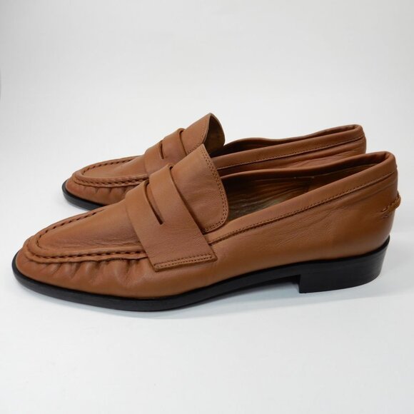ATP ATELIER Airola Penny LOAFERS Flats 6 Brandy Brown Nappa Leather NEW $590 - Picture 5 of 15